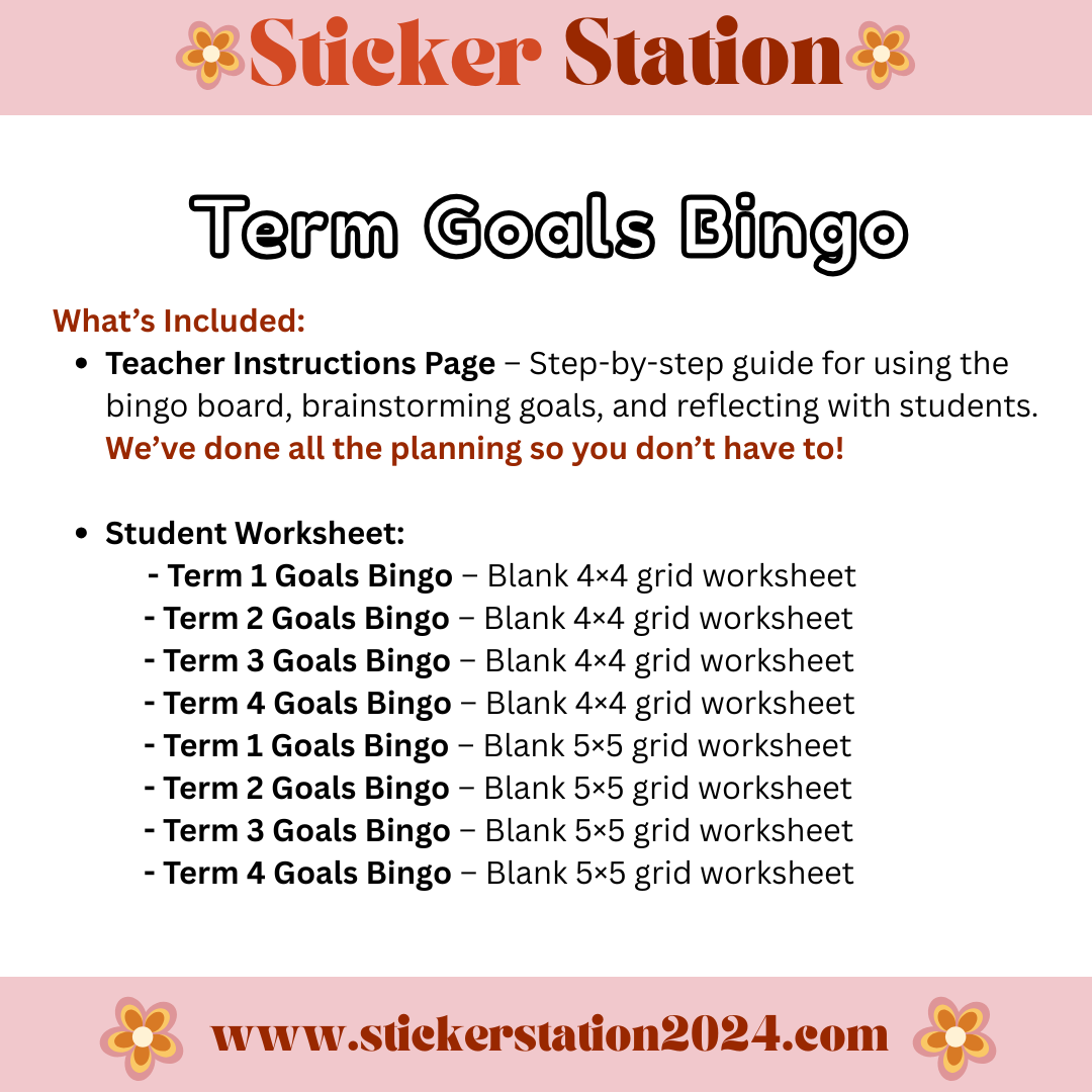 Term Goal-Setting Worksheets for the Classroom