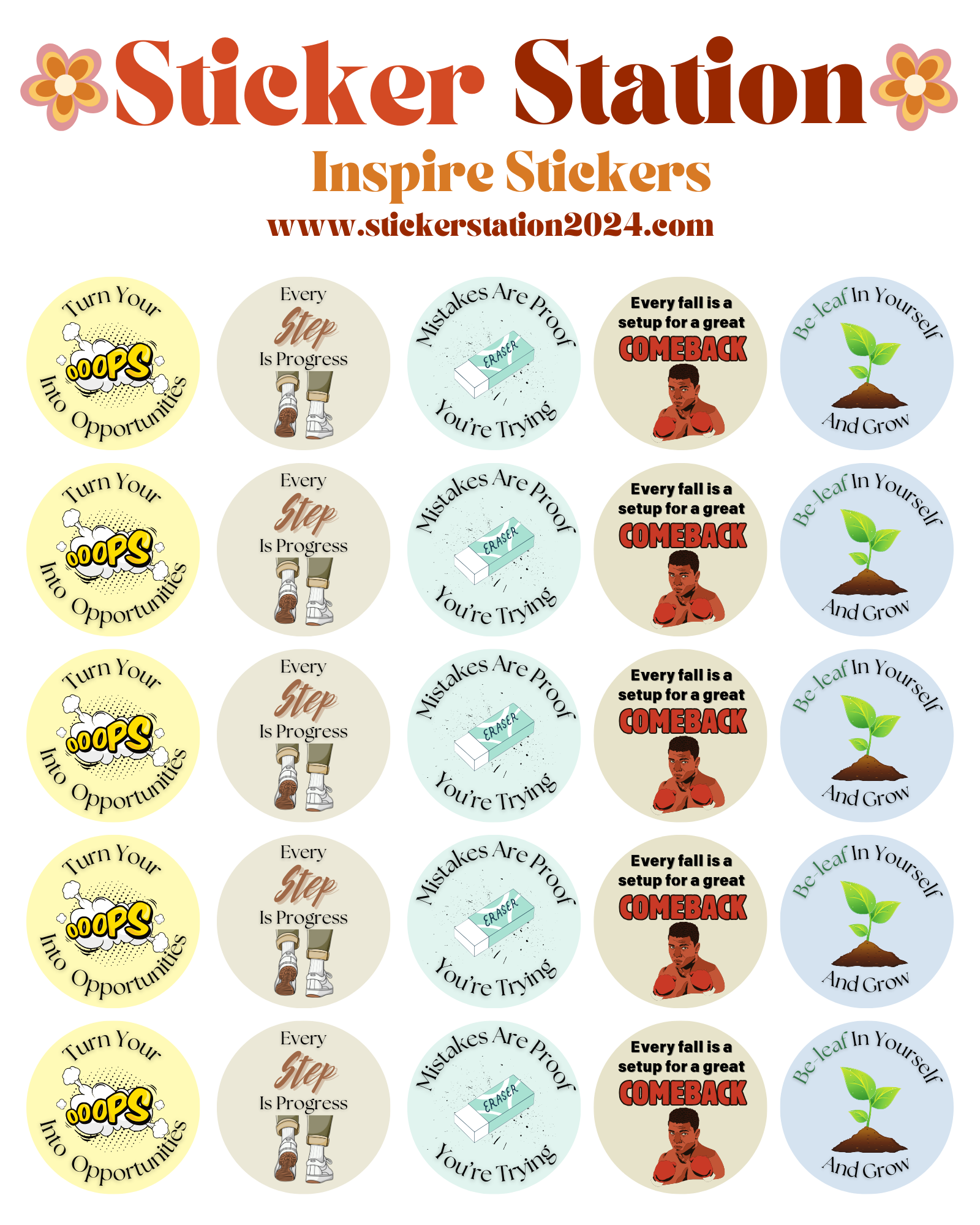 Inspire Sticker Inspire Sticker Sheets – Sticker Station