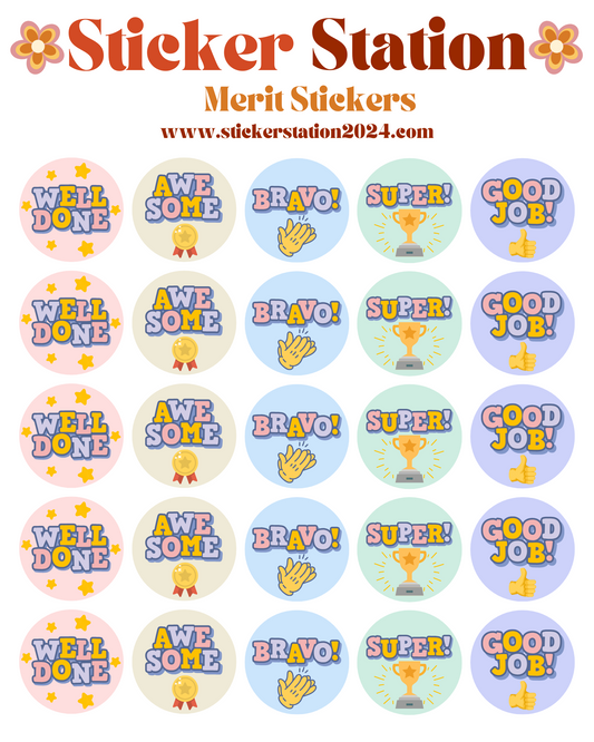Merit Sticker Sheets